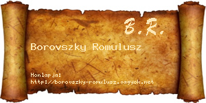 Borovszky Romulusz névjegykártya